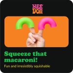 Schylling NeeDoh Mac 'N' Squeeze - Sensory Squeeze Toy - Contains 4 Squishy Noodles - 3 Wide - Color May Vary (Pack of 1)