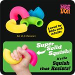 NeeDoh Mac - Squeeze - 4 Squishy Noodles - Assorted