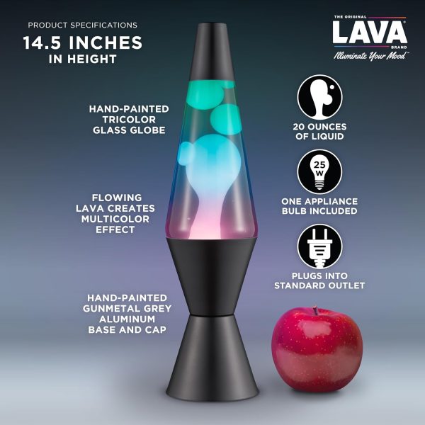 The Original Lava? Lamp - 14.5 Gunmetal Grey - Classic Liquid Motion Lamp - Tri-Colored Green/Blue/Purple - Item #2098 (Amazon Exclusive)